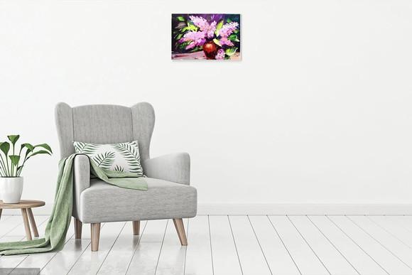 Quadro Decorativo Floral Abstrato Moderno Presente de Natal