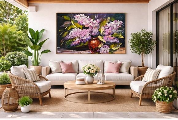 Quadro Decorativo Floral Abstrato Moderno Presente de Natal