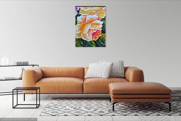 Quadro Decorativo Floral Rosas Cor de Rosa Presente de Natal