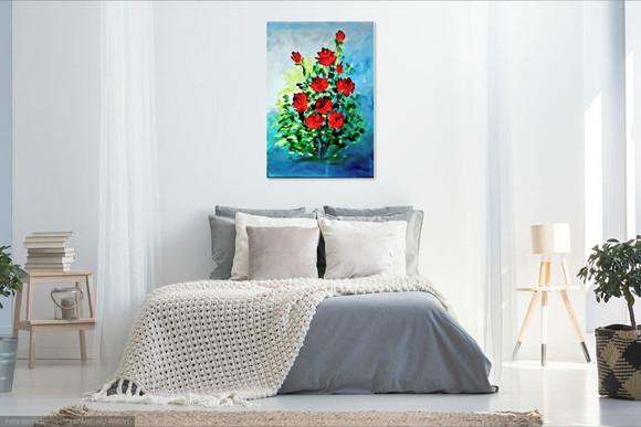 Quadro Decorativo Floral Rosas Vermelhas Presente de Natal
