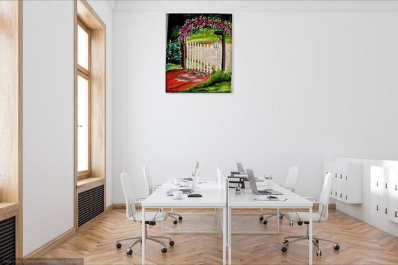 Quadro Decorativo Paisagem Arco de Flores Presente de Natal