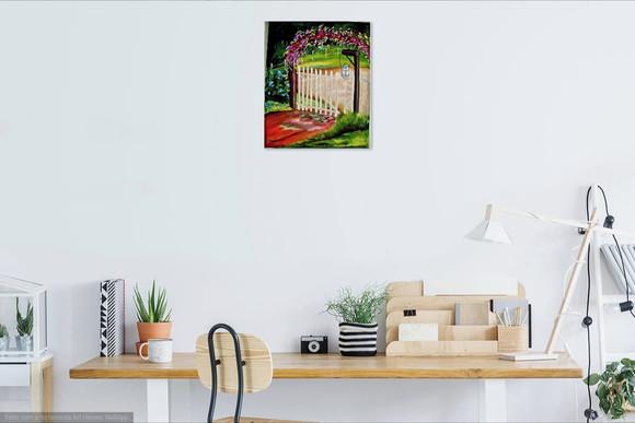 Quadro Decorativo Paisagem Arco de Flores Presente de Natal