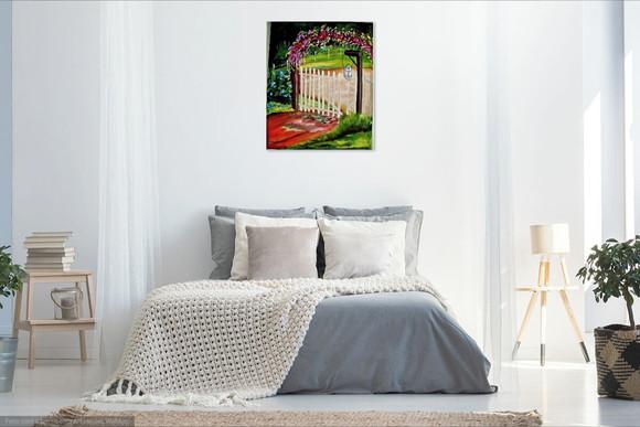 Quadro Decorativo Paisagem Arco de Flores Presente de Natal