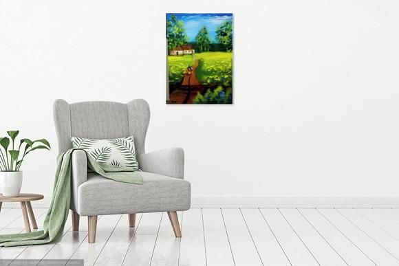 Quadro Decorativo Paisagem Caminho de Casa Presente de Natal