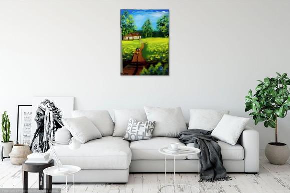 Quadro Decorativo Paisagem Caminho de Casa Presente de Natal