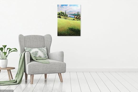 Quadro Decorativo Paisagem Relva Molhada Presente de Natal