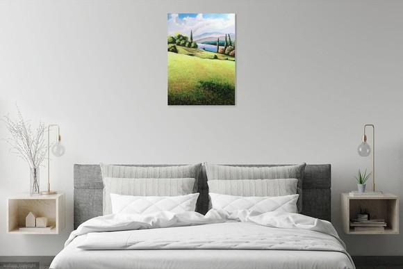 Quadro Decorativo Paisagem Relva Molhada Presente de Natal