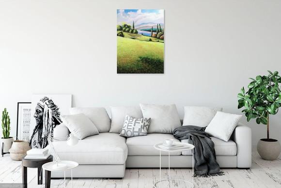 Quadro Decorativo Paisagem Relva Molhada Presente de Natal