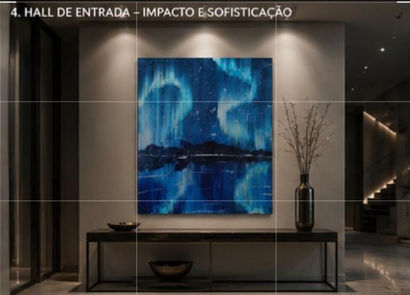 Quadro Decorativo para Quarto e Sala Aurora Boreal Abstrato