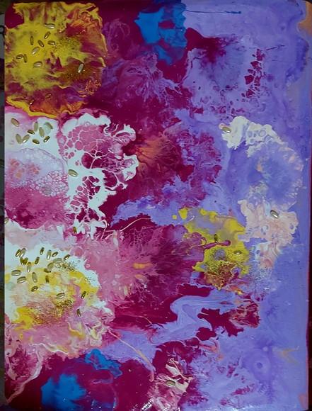 Quadro Decorativo para Quarto e Sala Pouring Fluído Abstrato