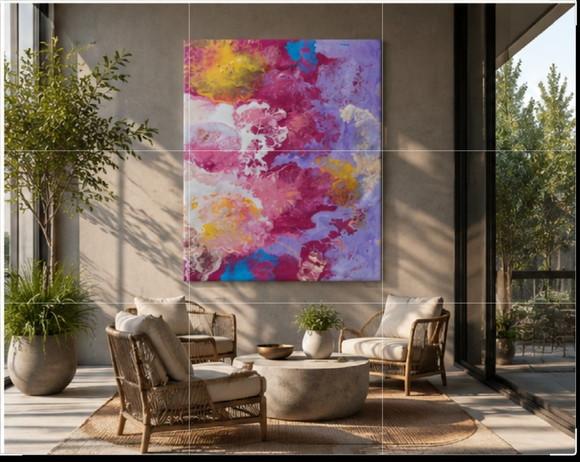 Quadro Decorativo para Sala e Quarto Pouring Fluido Abstrato