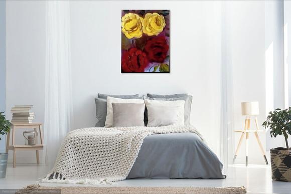 Quadro Decorativo para Sala e Quarto Rosas Presente de Natal