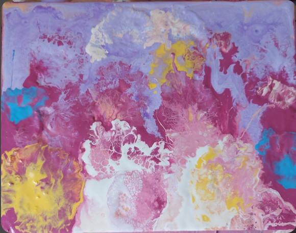 Quadro Decorativo para Sala e Quarto Pouring Fluido Abstrato
