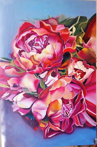 Quadro Decorativo para Sala Floral Peonia Presente de Natal