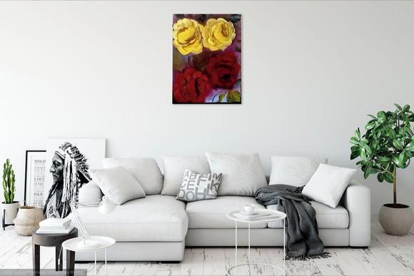 Quadro Decorativo para Sala e Quarto Rosas Presente de Natal
