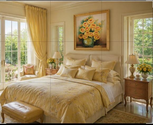 Quadro Decorativo para Sala Pintura em Tela Rosas Amarelas