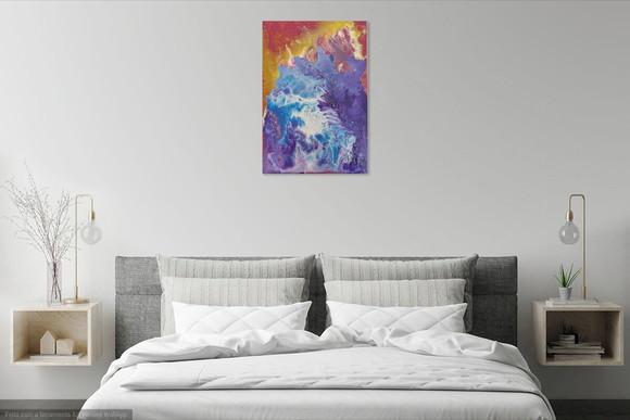 Quadro Decorativo Pintura Abstrato Moderno Pouring Fluído