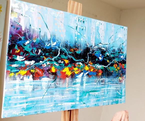 Quadro Decorativo Pintura em Tela Abstrato Moderno