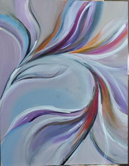 Quadro Decorativo Pintura em Tela Abstrato Moderno Botânico