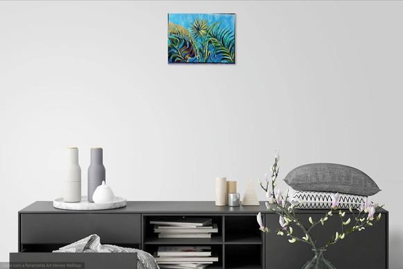 Quadro Decorativo Pintura em Tela Abstrato Moderno Botânico