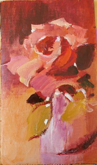 Quadro Decorativo Pintura em Tela Abstrato Moderno Floral