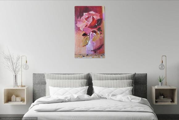Quadro Decorativo Pintura em Tela Abstrato Moderno Floral