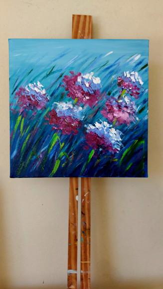 Quadro Decorativo Pintura em Tela Abstrato Moderno Floral