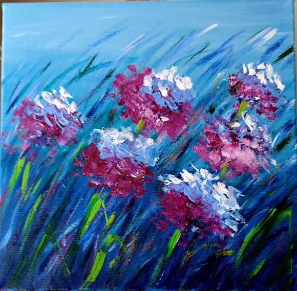 Quadro Decorativo Pintura em Tela Abstrato Moderno Floral