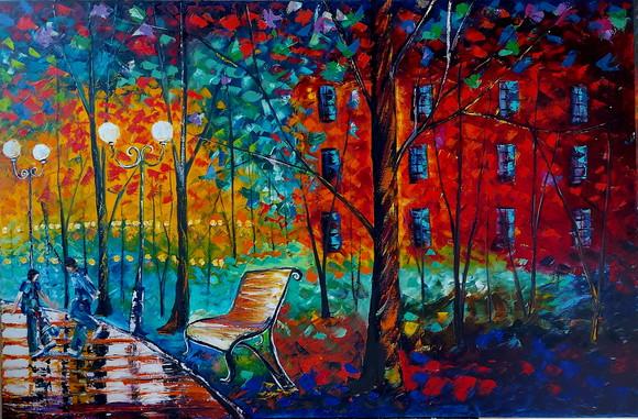Quadro Decorativo Pintura em Tela Meninos Jogando Bola