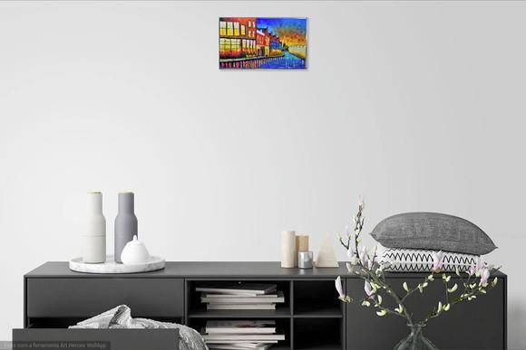 Quadro Decorativo Pintura Tela Paisagem Urbana Europa