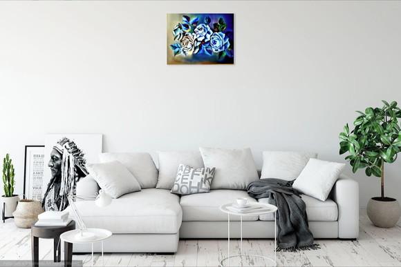 Quadro Decorativo Rosas Monocromáticas Presente de Natal