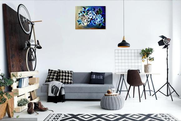 Quadro Decorativo Rosas Monocromáticas Presente de Natal
