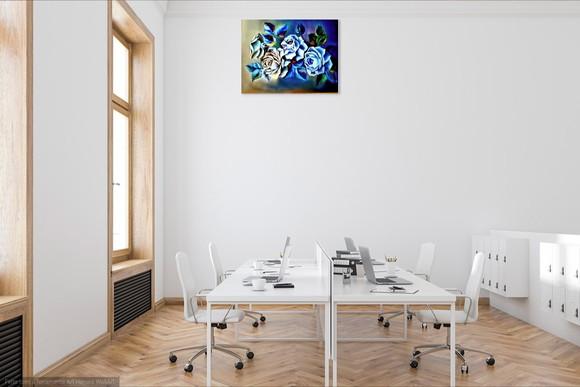 Quadro Decorativo Rosas Monocromáticas Presente de Natal
