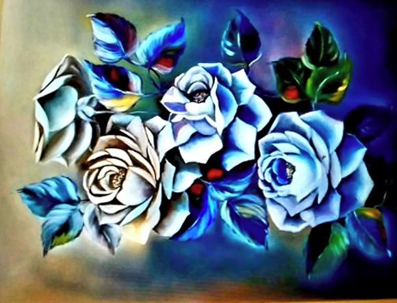 Quadro Decorativo Rosas Monocromáticas Presente de Natal