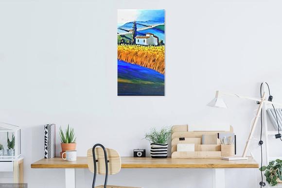 Quadro Decorativos Paisagem Campo Colheita Presente de Natal