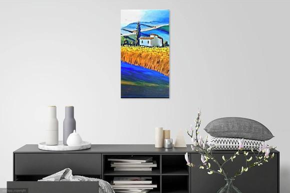 Quadro Decorativos Paisagem Campo Colheita Presente de Natal