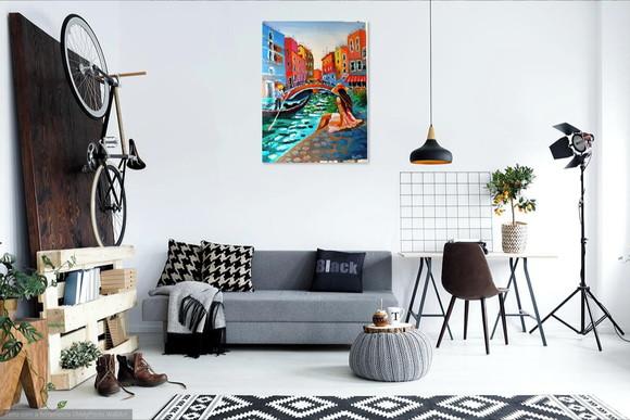 Quadro Decorativos Paisagem Urbana Veneza Presente de Natal