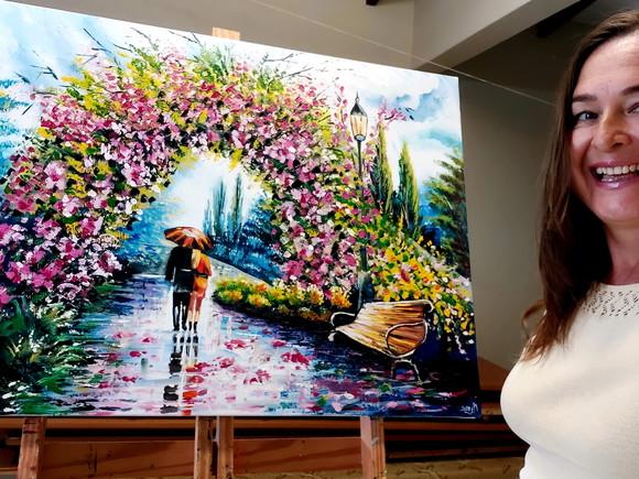 Quadro Grande para Sala e Quarto Arco de Flores Black Friday