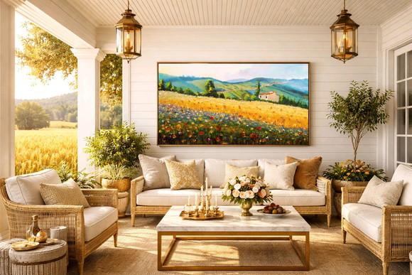 Quadro Grande para Sala e Quarto Paisagem Campo de Arroz