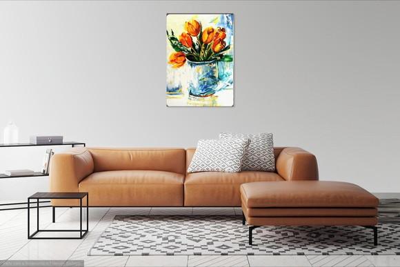 Quadro Grande para Sala e Quarto Tulipa Amarela.black Friday