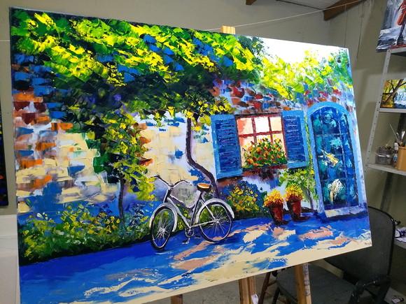Quadro Grande Sala e Quarto Casario Bike Presente de Natal