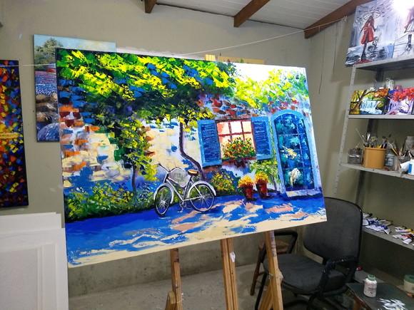 Quadro Grande Sala e Quarto Casario Bike Presente de Natal