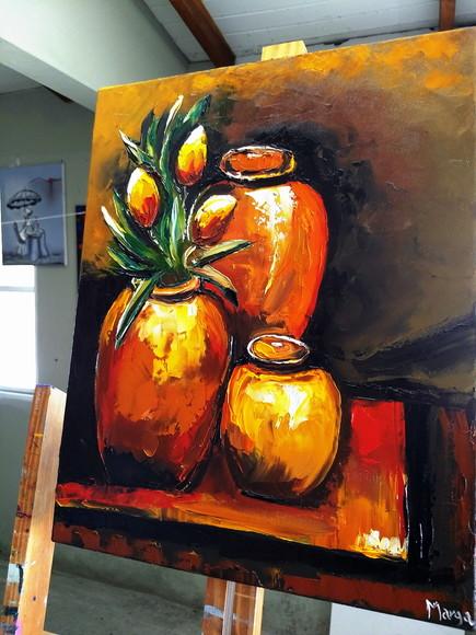 Quadro Grande para Sala Tulipas nos Vasos Presente de Natal