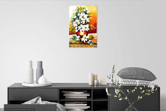 Quadro Grandes para Sala Pintura em Tela Lírio Black Friday