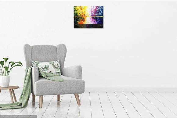 Quadro Grandes para Sala Paisagem Colorida Presente de Natal