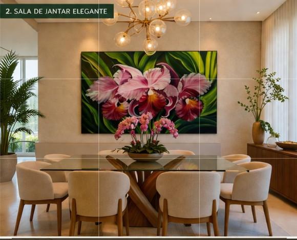 Quadro Grandes para Sala Pintura Orquídeas Presente de Natal