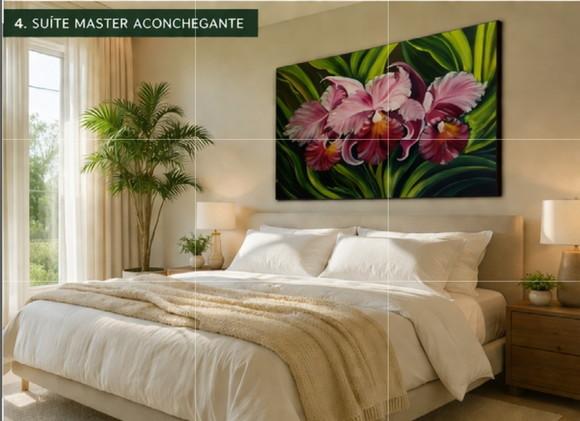 Quadro Grandes para Sala Pintura Orquídeas Presente de Natal