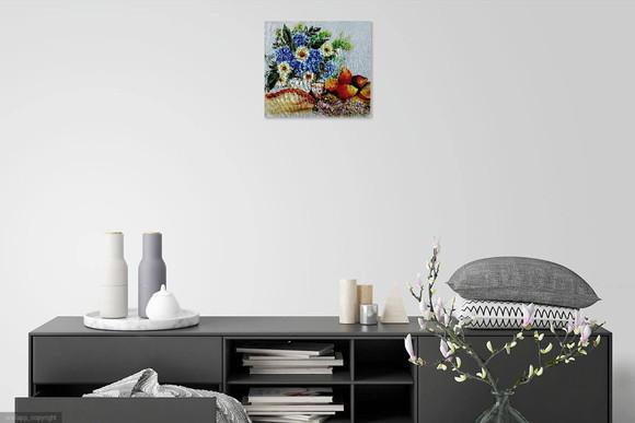 Quadro Natureza Morta Frutas Flores Manga Presente de Natal