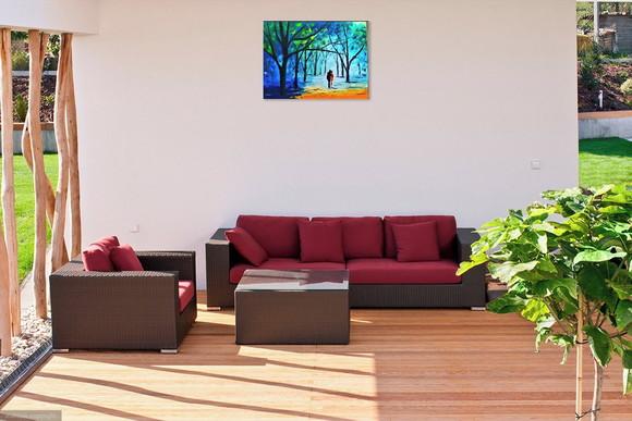 Quadro Paisagem Abstrato Moderno Love Amor Presente de Natal