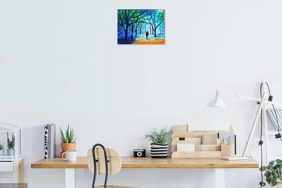 Quadro Paisagem Abstrato Moderno Love Amor Presente de Natal
